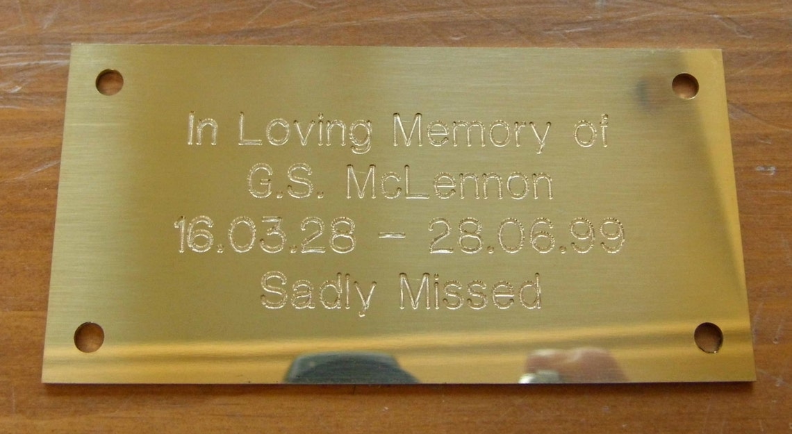 100x50mm Solid Brass Polished Engraved Plaque Sign Bench Plate Etsy UK