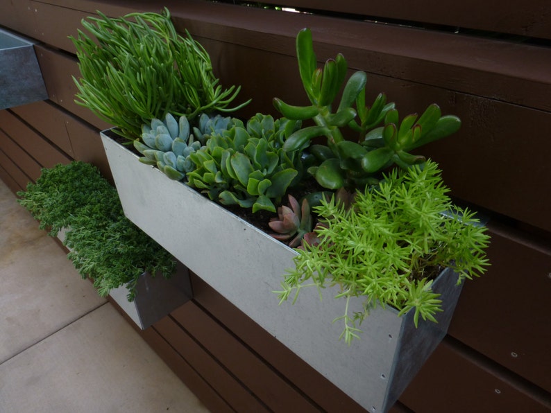 Galvanized Metal Hanging Planter Box/ Horizontal Fence Etsy New Zealand