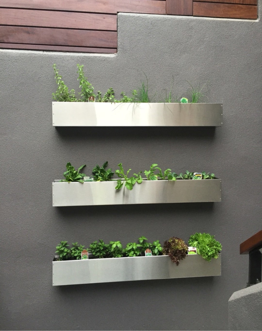 Floating Stainless Steel Hanging Planter Box/ Succulent Wall/ Garden/  Modern/ MCM/ Urban Garden/ City Garden/ Patio/ Plants - Etsy