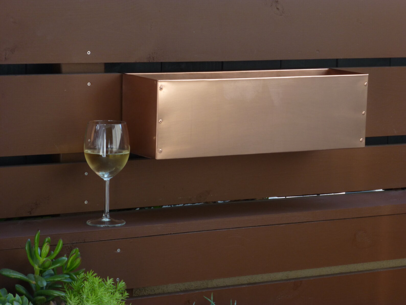Copper Hanging Planter Box/ Horizontal Fence Planter/ Etsy