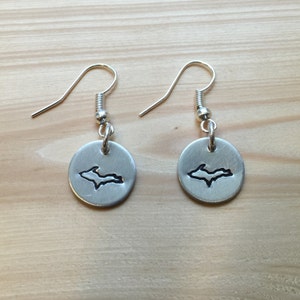 Upper Peninsula Michigan Earrings, Upper Michigan, Yooper Jewelry, UP gift, Pure Michigan (LL53)