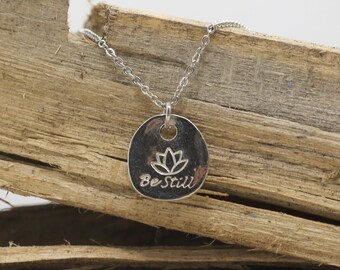 Be Still-Lotus Pewter Necklace
