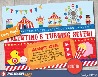 circus invitation etsy