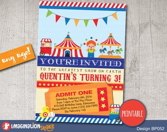 circus invitation etsy