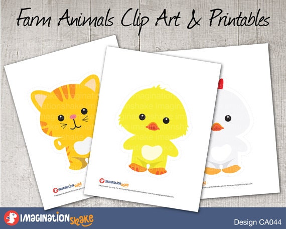Farm Animals Clip Art & Printables Set / Clipart / Animals | Etsy