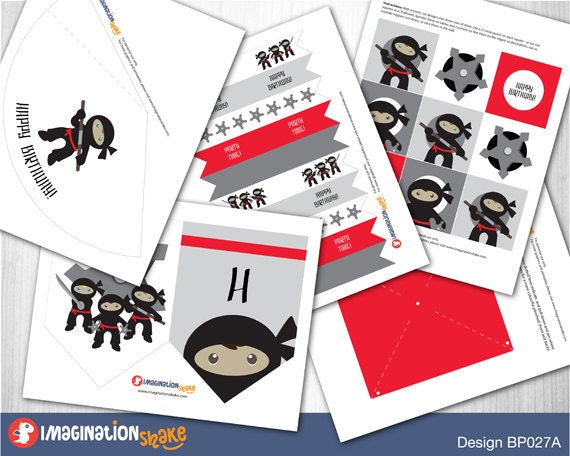 Ninja Party Birthday Package PRINTABLE / Ninja Boys Birthday Printouts ...