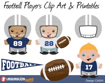 Dallas Cowboys Football Players Clip Art & Printables Set CA054 / Clipart / Football Wall Decorations / Football Birthday Party Printables