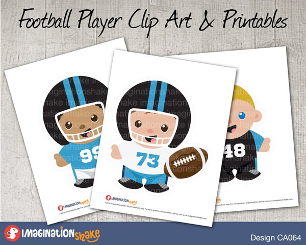 Carolina Panthers Football Players Clip Art & Printables Set CA064