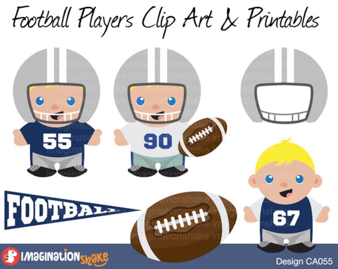 Dallas Cowboys Football Players Clip Art &amp; Printables Set CA055 ...