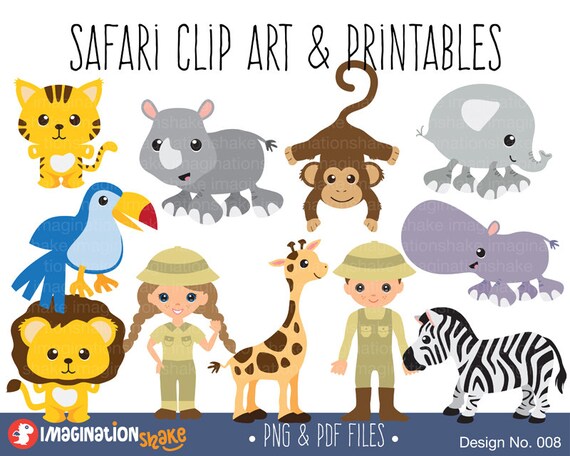 safari clip art printables set safari animals clipart etsy safari animals templates