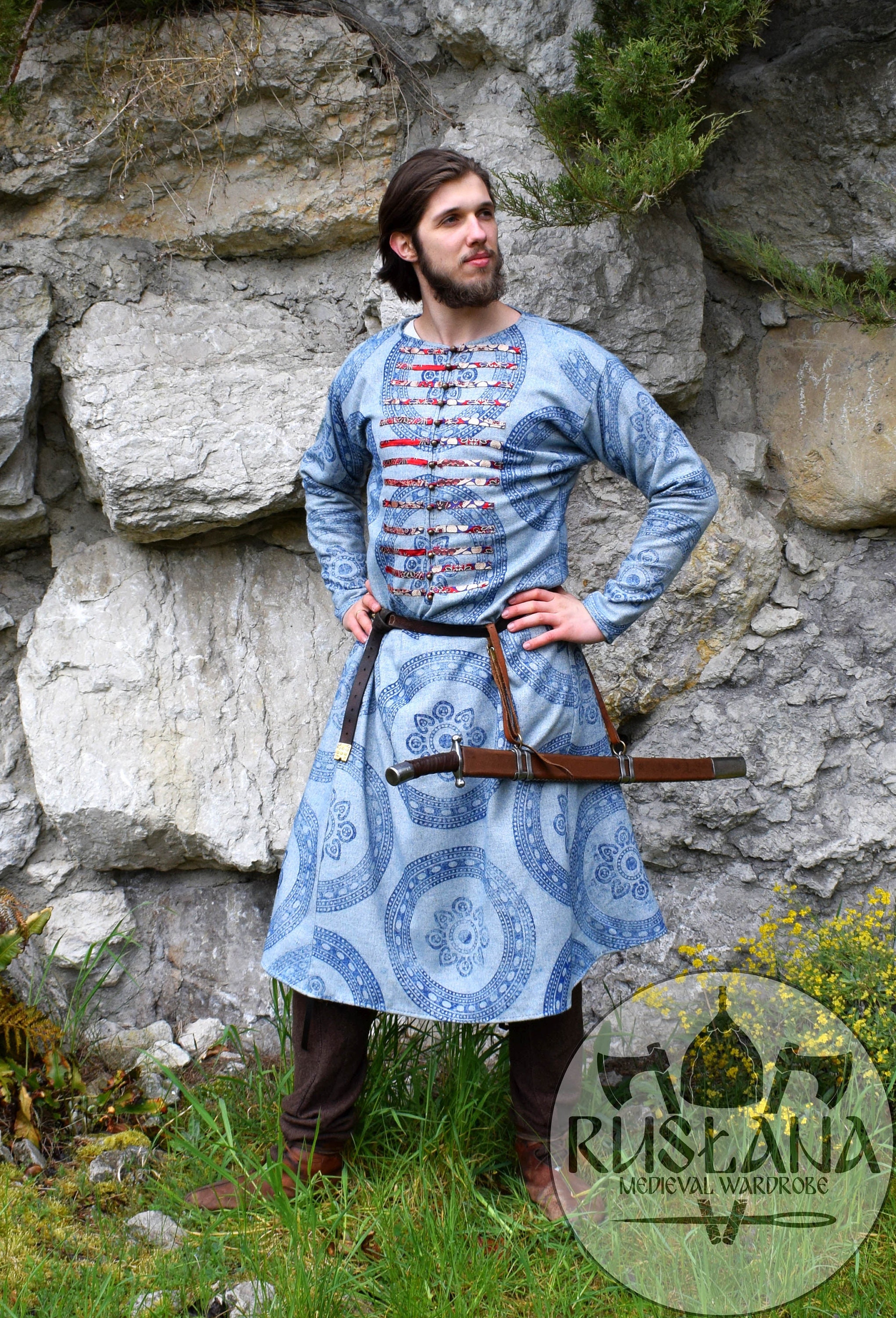 Kievan Rus svita caftan rich caftan with silk stripes Etsy