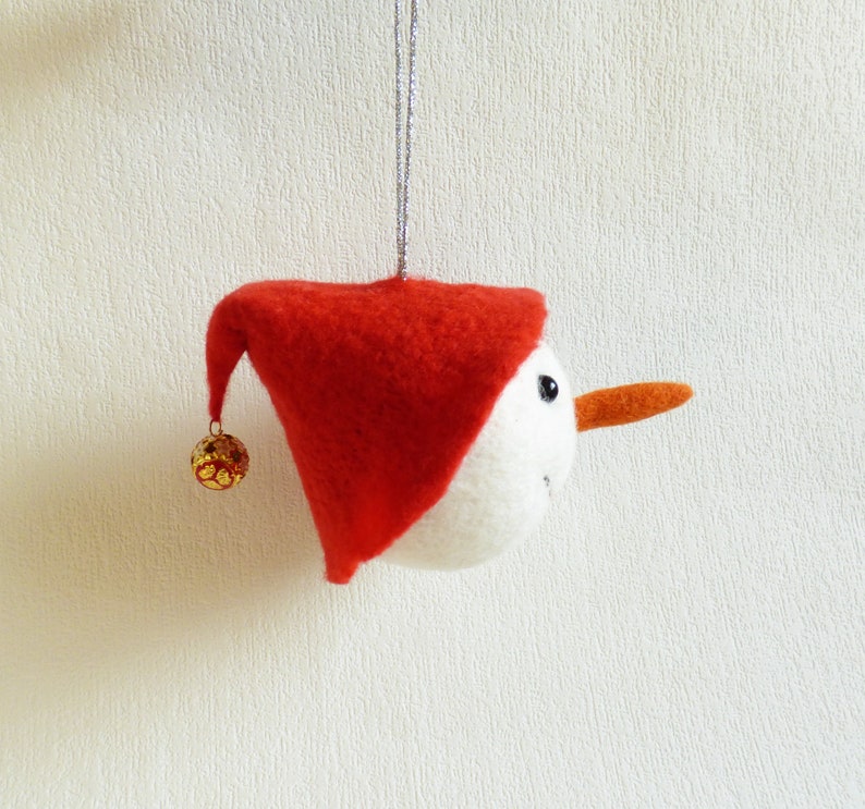 Felted Christmas ornament Felted ball Snowman Christmas decor Funny Christmas ornament Christmas felt ball Christmas deer Christmas gift