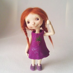 Sprocket Connie Lowe Felted outfit "Grape juice" Sprocket clothes Sprocket dress Sprocket shoes BJD outfit