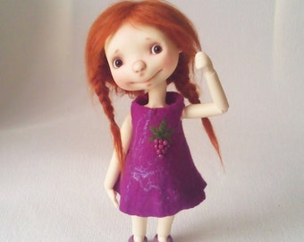 Sprocket Connie Lowe Felted outfit "Grape juice" Sprocket clothes Sprocket dress Sprocket shoes BJD outfit