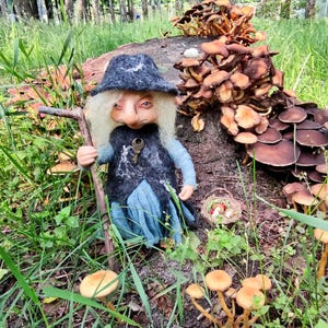 OOAK Art doll Forest gnome Collectible doll Poseable doll Woodland doll Elf doll Gnome figurine Fantasy doll Polymer clay doll Polymer gnome