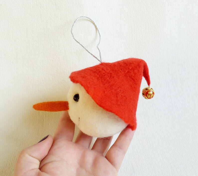Felted Christmas ornament Felted ball Snowman Christmas decor Funny Christmas ornament Christmas felt ball Christmas deer Christmas gift