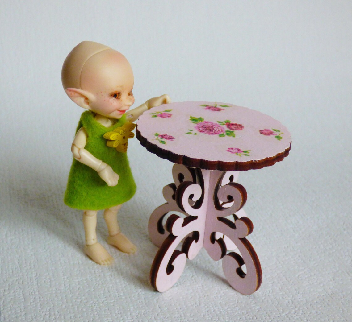 Doll Furniture Table Wooden Furniture for Dollhouse Miniature Etsy
