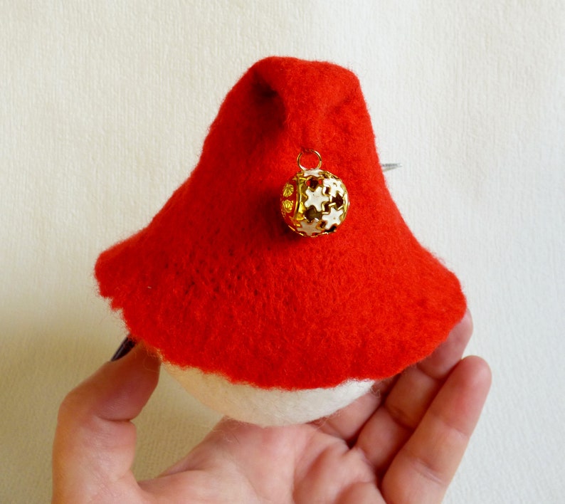 Felted Christmas ornament Felted ball Snowman Christmas decor Funny Christmas ornament Christmas felt ball Christmas deer Christmas gift