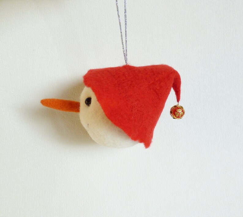 Felted Christmas ornament Felted ball Snowman Christmas decor Funny Christmas ornament Christmas felt ball Christmas deer Christmas gift