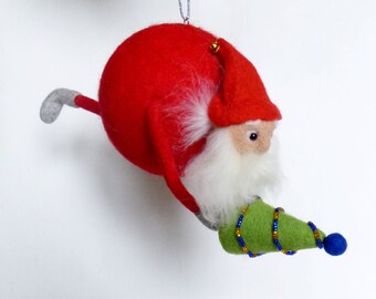 Christmas ornament Needle Felted Santa Christmas tree decoration Christmas Home decor Christmas decoration Santa Christmas gift ball Santa