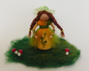 Needle felted Waldorf fairy "Spring Revival" Forest fairy Interior toy Home decor Fairy art doll Spring fairy Waldorf fairy Wool fairy