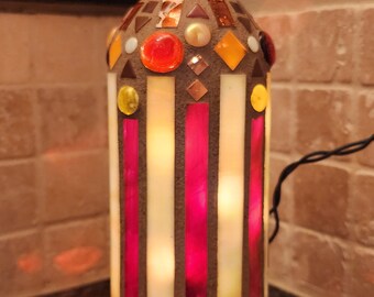 Stained Glass Bottle Light