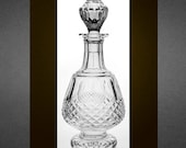 Waterford Crystal Short Stem Brandy Decanter - quot Colleen quot Cut Crystal Pattern, Pristine Condition