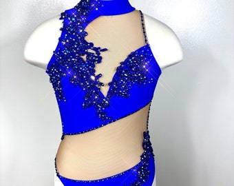 Child Medium - Rhinestoned Royal Blue One Piece Costume