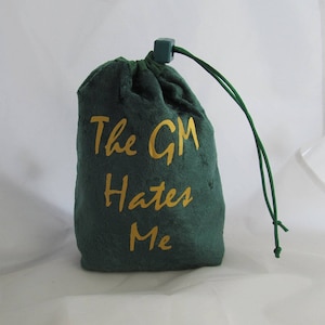 Green Reversible Lined Drawstring Dice Bag Pouch Velvet Dungeons and Dragons D&D Role Playing Tabletop Gaming Campaign Miniatures
