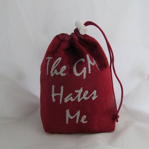 Maroon Red Reversible Lined Drawstring Dice Bag Pouch Velvet Dungeons and Dragons D&D RPG Role Playing Tabletop Game Gaming Gift