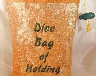 Gold Reversible Lined Drawstring Dice Bag Pouch Velvet Dungeons and Dragons D&D RPG Role Playing Tabletop Game Gaming Campaign