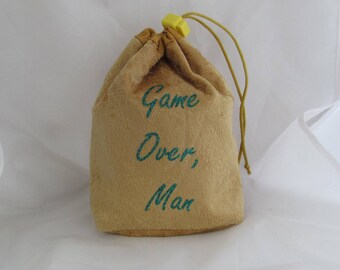 Gold Reversible Lined Drawstring Dice Bag Pouch Velvet Dungeons and Dragons D&D RPG Role Playing Tabletop Game Miniatures Gaming