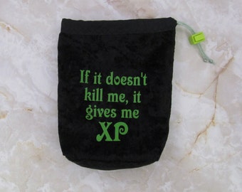 Black Reversible Lined Drawstring Dice Bag Pouch Velvet Dungeons and Dragons D&D RPG Role Playing Tabletop Game Gaming Campaign