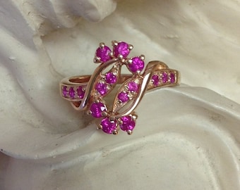 Natural Pink Sapphire Vine Band Ring