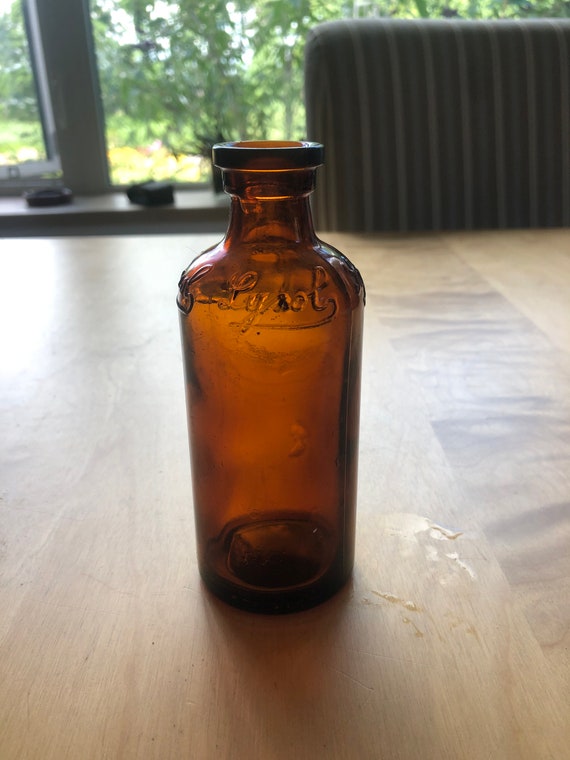 Risikabel afsnit Seraph Dark Amber Antique Lysol Bottle - Etsy Denmark