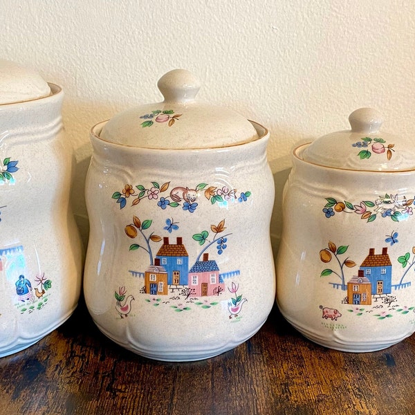 Heartland- Lovely Vintage Stoneware Canisters: 4 Sizes to choose from