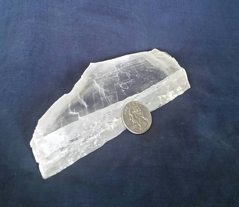 Selenite Crystal Charging Slab / Quartz Crystal Stone Cleansing Crystals / Clearing Metaphysical Gemstone Healing Crystal Raw Selenite Slab image 2