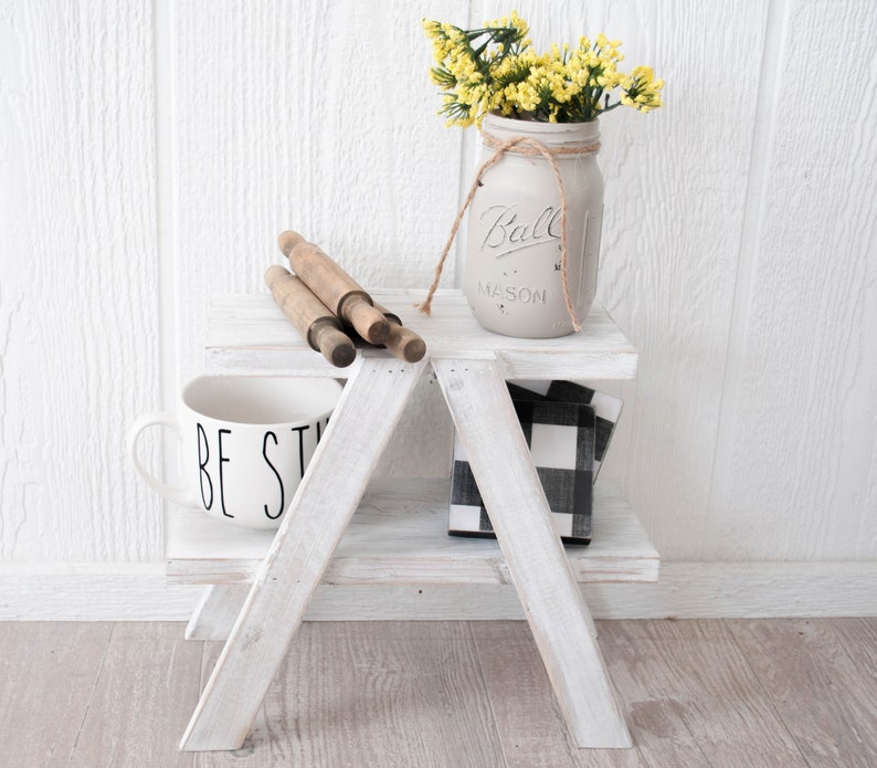 Tiered Tray Ladder, Mini Ladder Riser, Mini Ladder Shelf, Farmhouse ...
