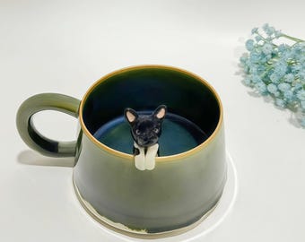 Customized pet statue cups, Personalized pet customization, Handmade ceramic artworks