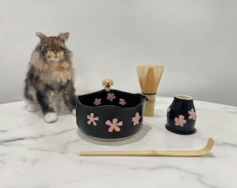 Pre-order - Customized personalized pet statue matcha bowl, Matcha bowl set, 500ml matcha bowl set, cat and dog pet customization