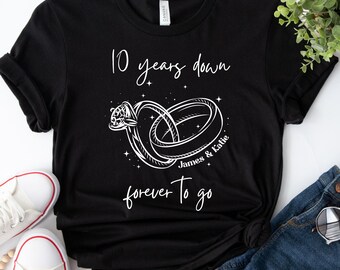 Personalisierte Hochzeitstag Shirts, Ehemann Frau Shirts, Jahrestag Passende T-Shirts, Jahrestag Urlaub, Benutzerdefinierte Jahrestag Shirt