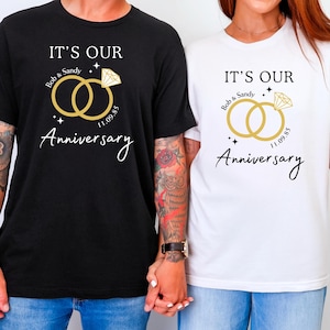Personalized Anniversary Shirts, Couples Anniversary Tshirts, Custom Name Anniversary Tee, Anniversary Party Shirts, 30th Anniversary Shirt