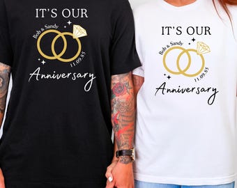 Personalized Anniversary Shirts, Couples Anniversary Tshirts, Custom Name Anniversary Tee, Anniversary Party Shirts, 30th Anniversary Shirt