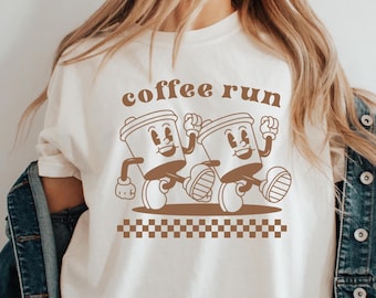 Coffee Run shirt, trendy koffie shirt, koffieliefhebber, espresso shirt, barista shirt, Support Your Local Coffee Shop, grappige koffie shirts, koffie liefhebber
