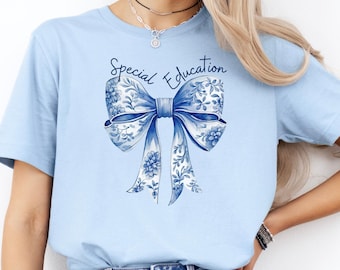 Chemise à nœud floral pour éducation spécialisée, T-shirts mignons pour enseignant Sped, Chemise Sped personnalisée, T-shirt Sped Para, Chemises Sped Squad, Chemises Sped Team