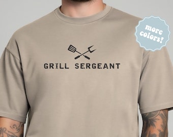 Shirt grillsergeant, shirt grappige vader, vaderdagcadeaus, grillshirt heren, BBQ-shirs, grillshirt voor vader, cadeau opa, vader grillen