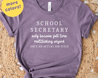 Chemise de secrétaire d'école drôle, chemises de rentrée, équipe de réception, t-shirt personnalisé de secrétaire, cadeau pour secrétaire, équipe de bureau d'école