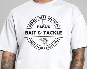 Camiseta de cebo y aparejos de papá, camiseta divertida para papá, regalos para el abuelo, regalo del Día del Padre, camiseta de pesca, camiseta de pesca de lubina, compañero de pesca de papá
