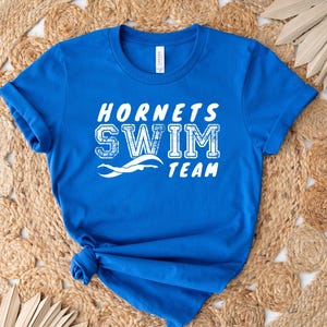 Custom Mascot Swim Team Shirt, Personalized Swim Team Tshirt, Swim Team Tee, Swim Mom, Swim Dad Shirt, Gifts For Swimmer, Swim Coach Gift