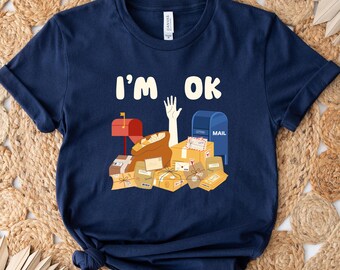「I'm Ok」郵便局員シャツ、おもしろ郵便Tシャツ、郵便配達員シャツ、郵便シャツ、配達ドライバー、郵便配達員シャツ、郵便局員ギフト